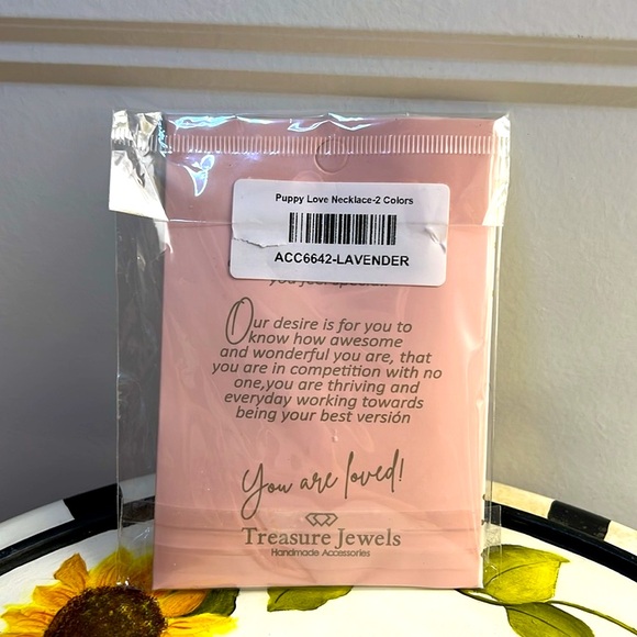 Treasured Jewels Purple Balloon Dog Heart Charm Necklace - Picture 5 of 5